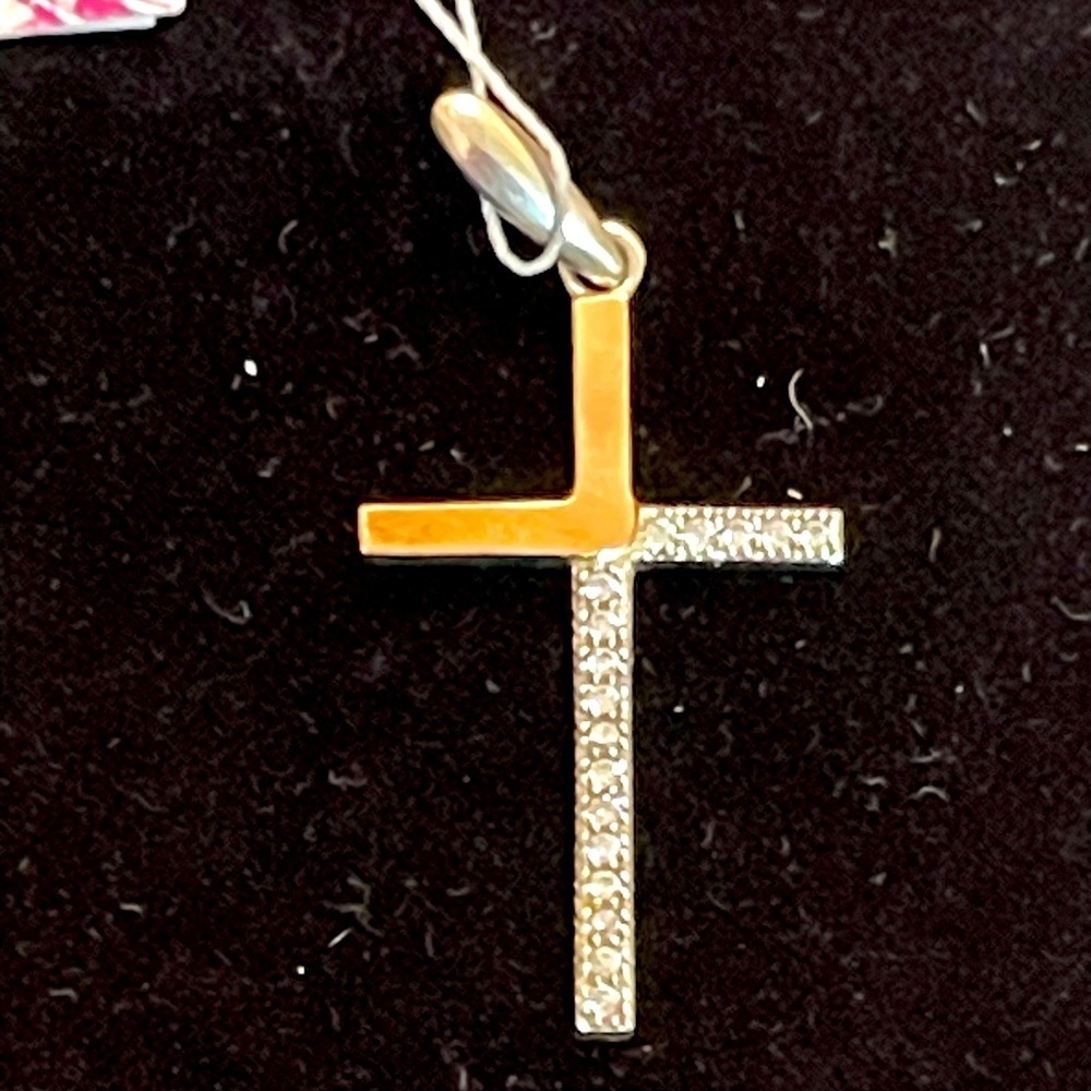 925 St. Silver/9K Gold / Zircon 3D Christian Cross Catholic Crucifix/amylet